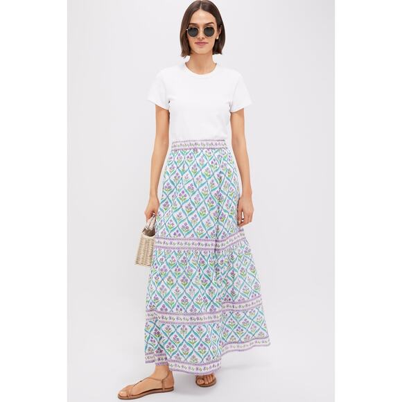 BELL BY ALICIA BELL Turquoise Purple Diamond Sutton Maxi Skirt Size S NWT - Picture 7 of 8